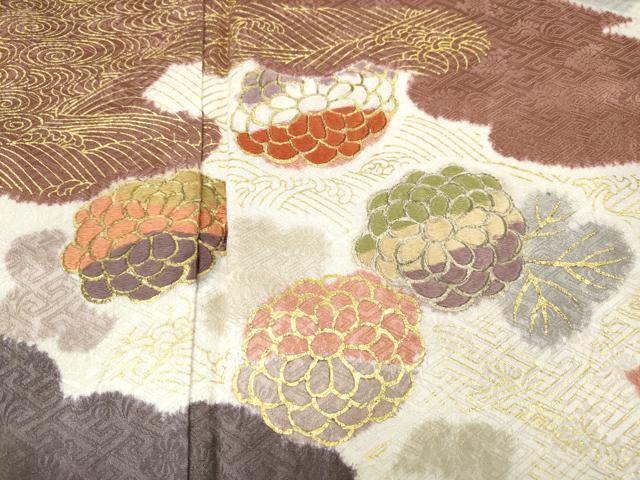 平和屋着物●創業460年・千總 訪問着 絞り 刺繍 雲重ね舞花文 金彩 高島屋扱い 正絹 逸品 CABC2110ut