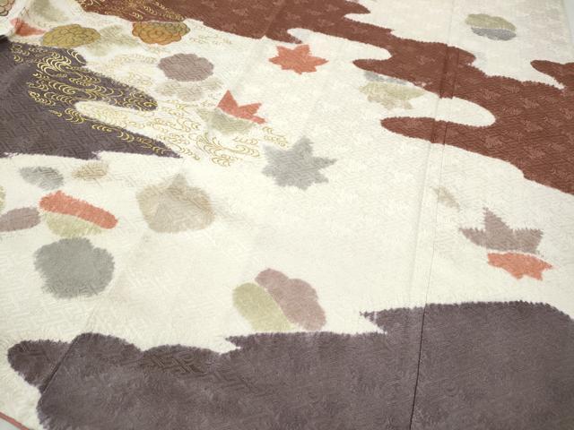 平和屋着物●創業460年・千總 訪問着 絞り 刺繍 雲重ね舞花文 金彩 高島屋扱い 正絹 逸品 CABC2110ut
