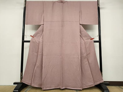 平和屋着物●上質な色無地 草花地紋 鴇浅葱色 正絹 逸品 CABC2113ut