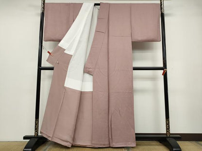 平和屋着物●上質な色無地 草花地紋 鴇浅葱色 正絹 逸品 CABC2113ut
