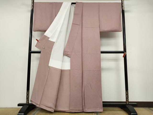 平和屋着物●上質な色無地 草花地紋 鴇浅葱色 正絹 逸品 CABC2113ut