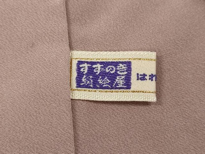 平和屋着物●上質な色無地 草花地紋 鴇浅葱色 正絹 逸品 CABC2113ut