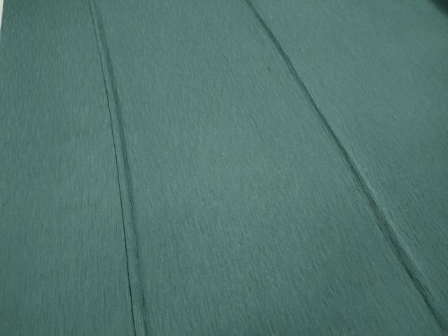 平和屋着物●上質な色無地 縞地紋 錆浅葱色 正絹 逸品 CABC2114ut