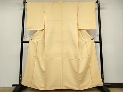 平和屋着物●上質な色無地　草花地紋　淡香色　正絹　逸品　CABC2115ut