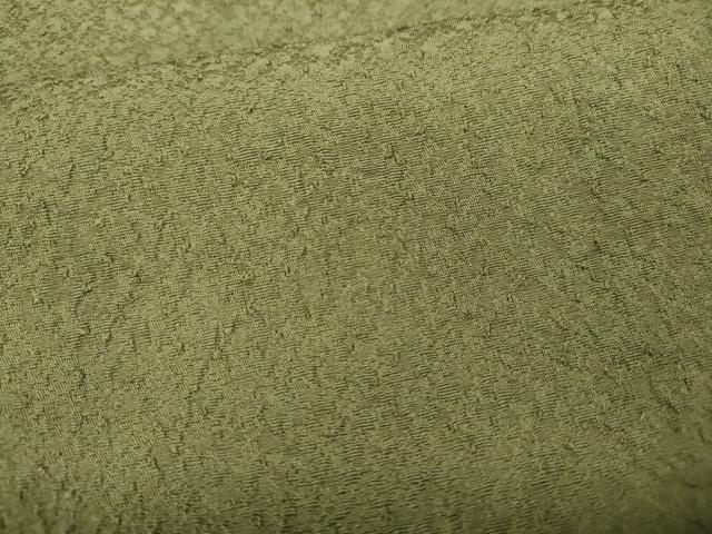平和屋着物●上質な色無地 霞地紋 柳茶色 正絹 逸品 CABC2116ut