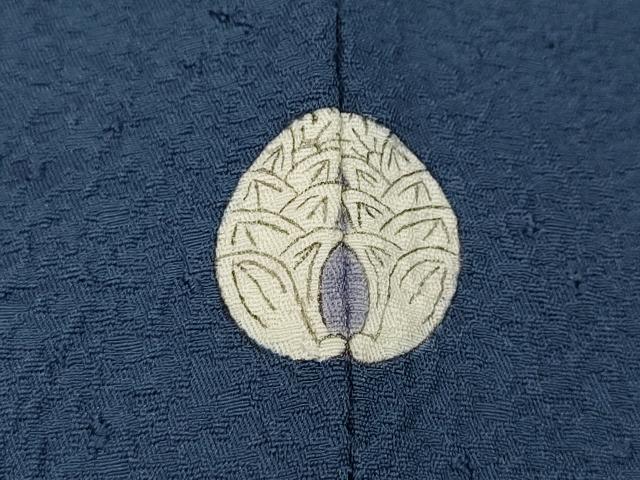 平和屋着物●上質な色無地 作家物 草木染 霞地紋 青藍色 正絹 逸品 CABC2117ut