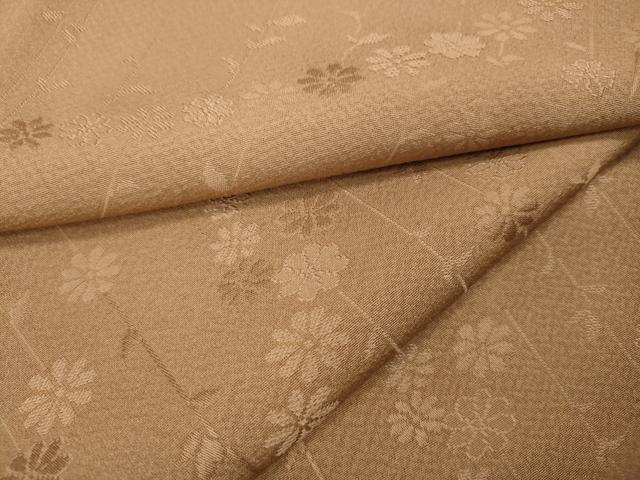 平和屋着物●上質な色無地 草花地紋 江戸茶色 正絹 逸品 CABC2118ut