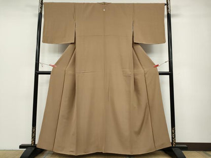 平和屋着物●上質な色無地 柴染色 正絹 逸品 CABC2121ut