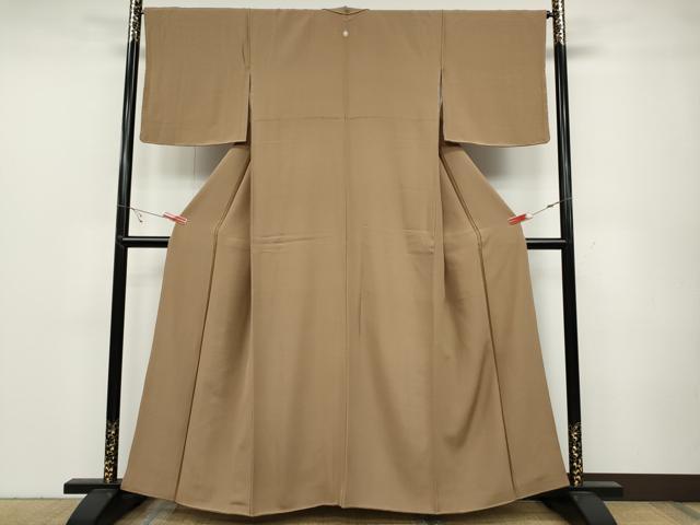 平和屋着物●上質な色無地 柴染色 正絹 逸品 CABC2121ut