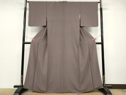平和屋着物●上質な色無地 鳩羽鼠色 正絹 逸品 CABC2123ut