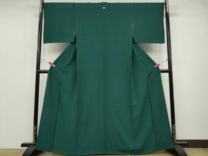 平和屋着物●上質な色無地 鉄色 正絹 逸品 CABC2124ut