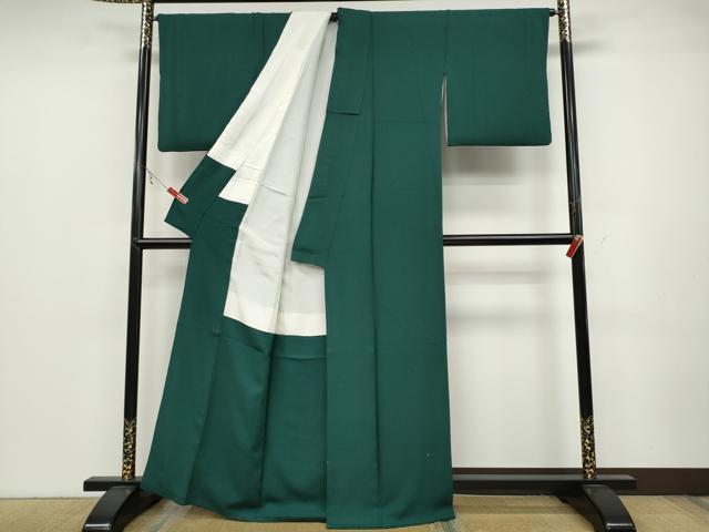 平和屋着物●上質な色無地 鉄色 正絹 逸品 CABC2124ut