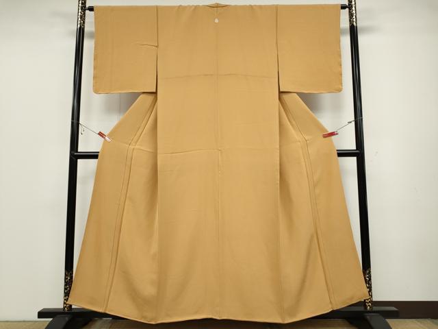 平和屋着物●上質な色無地 萱草色 正絹 逸品 CABC2125ut