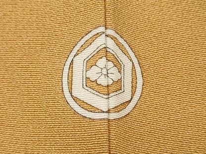 平和屋着物●上質な色無地 萱草色 正絹 逸品 CABC2125ut
