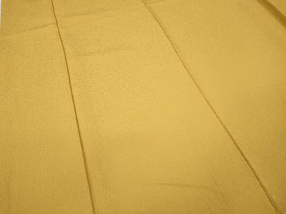 平和屋着物●上質な色無地 霞地紋 萱草色 正絹 逸品 CABC2128ut