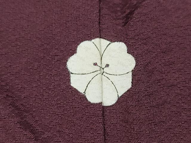 平和屋着物●上質な色無地 霞地紋 紫鳶色 正絹 逸品 CABC2134ut