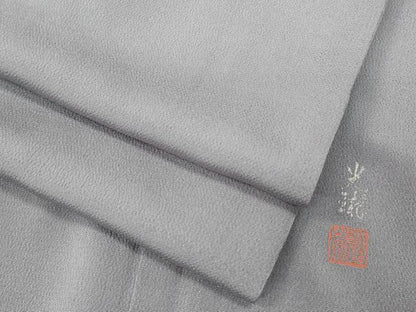 平和屋着物●松尾光琳 色無地 牡丹鼠色 ロング丈 正絹 逸品 CABC2137ut