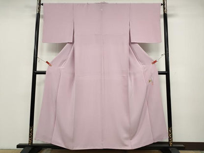 平和屋着物●本草木染作家 瑞寶 色無地 撫子色 正絹 逸品 CABC2138ut