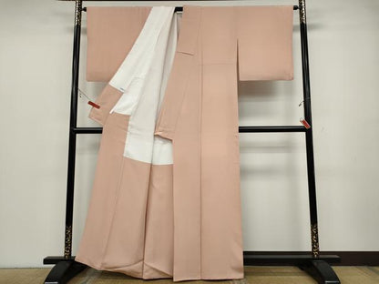 平和屋着物●上質な色無地 一斤染色 正絹 逸品 CABC2139ut