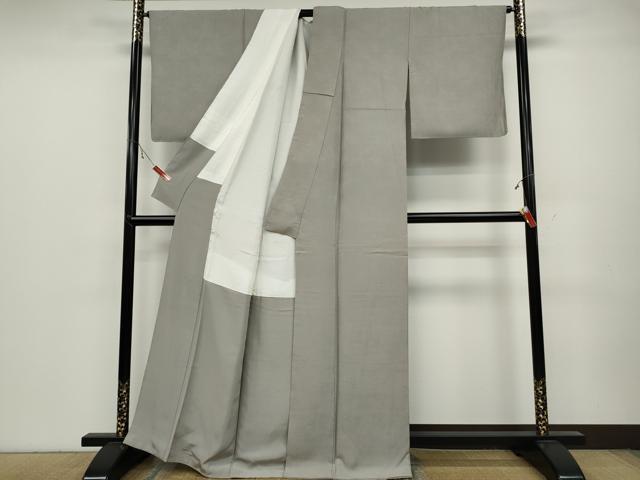 平和屋着物●本加賀友禅作家 押田正義監修 色無地 紗綾形地紋 枯野色 正絹 逸品 CABC2143ut