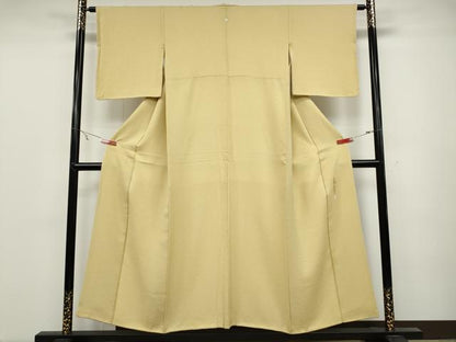 平和屋着物●本草木染作家 瑞寶 色無地 霞地紋 砥粉色 正絹 逸品 CABC2145ut