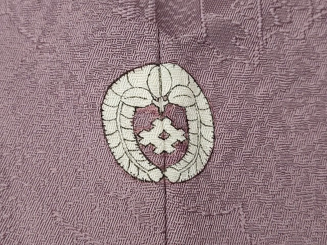 平和屋着物●上質な色無地 人物草花地紋 紅藤色 正絹 逸品 CABC2147ut