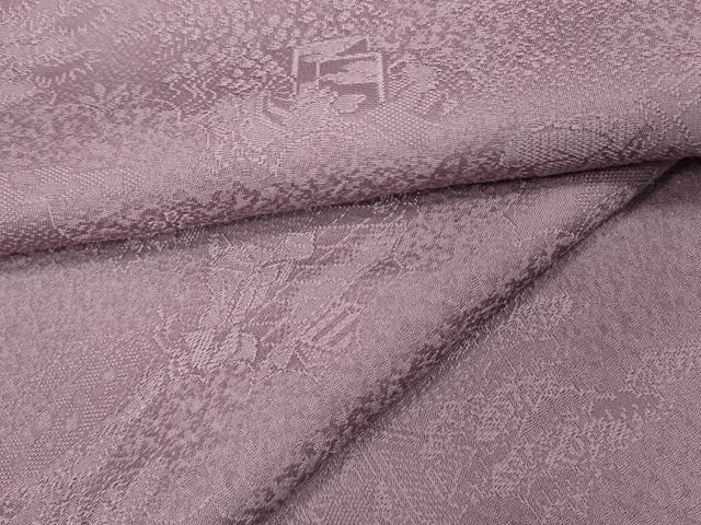 平和屋着物●上質な色無地 人物草花地紋 紅藤色 正絹 逸品 CABC2147ut