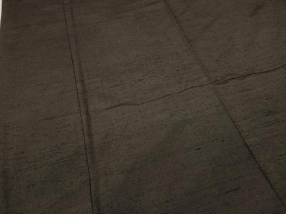 平和屋着物●男性 紬 色無地 赤墨色 正絹 逸品 CABC2151ut
