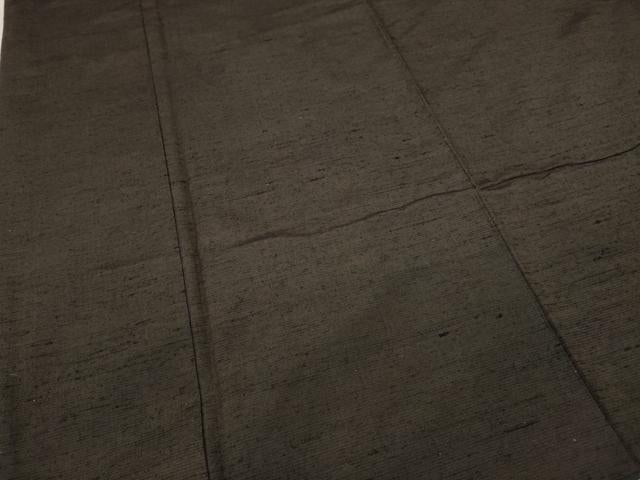平和屋着物●男性 紬 色無地 赤墨色 正絹 逸品 CABC2151ut