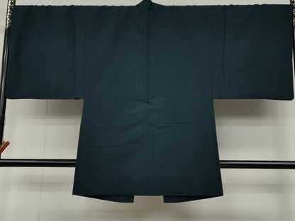 平和屋着物●男性 紬 アンサンブル 色無地 褐返色 正絹 逸品 CABC2157ut