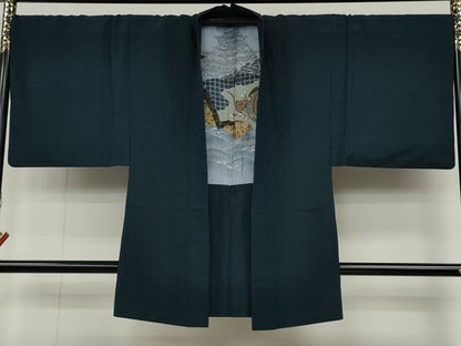 平和屋着物●男性 紬 アンサンブル 色無地 褐返色 正絹 逸品 CABC2157ut