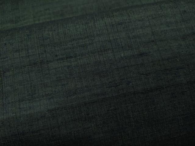 平和屋着物●男性 紬 アンサンブル 色無地 黒緑色 正絹 逸品 CABC2159ut