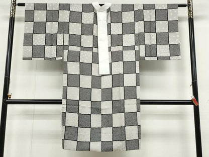平和屋着物●長襦袢 無双仕立て 市松鹿の子文 正絹 逸品 CABC2161ut