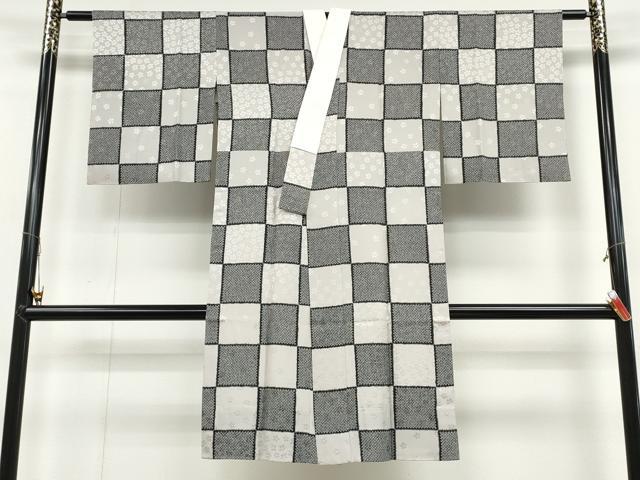 平和屋着物●長襦袢 無双仕立て 市松鹿の子文 正絹 逸品 CABC2161ut