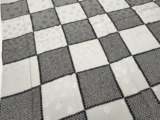 平和屋着物●長襦袢 無双仕立て 市松鹿の子文 正絹 逸品 CABC2161ut