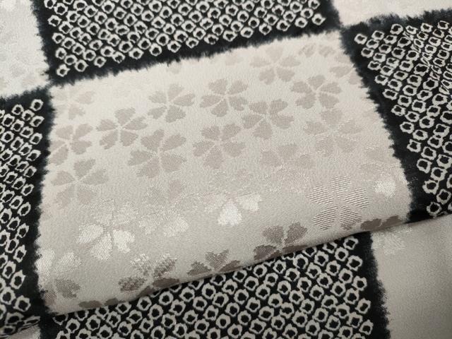 平和屋着物●長襦袢 無双仕立て 市松鹿の子文 正絹 逸品 CABC2161ut