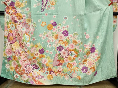 平和屋着物●豪華振袖 花鞠文 暈し染め 金彩 正絹 逸品 CABC2167ut