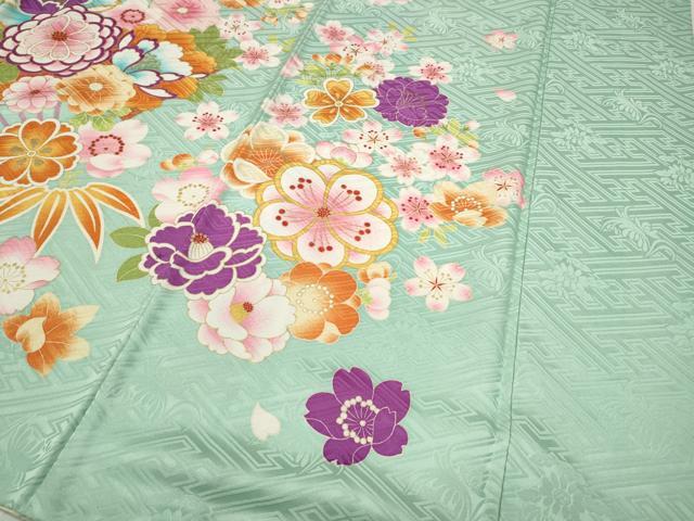平和屋着物●豪華振袖 花鞠文 暈し染め 金彩 正絹 逸品 CABC2167ut