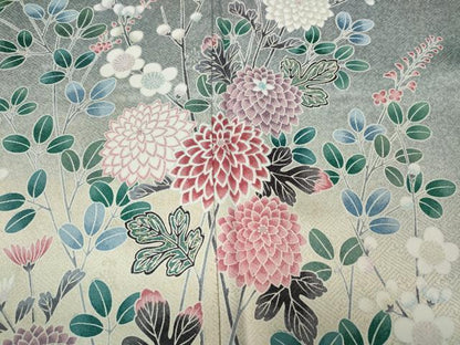 平和屋着物●訪問着 鴛鴦枝花文 暈し染め 金彩 正絹 逸品 CABC2168ut
