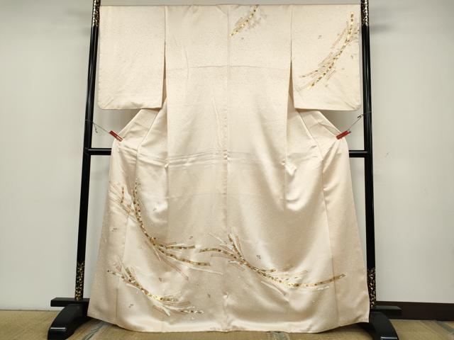 平和屋着物●訪問着 駒刺繍 束ね熨斗花文 金彩 正絹 逸品 CABC2172ut