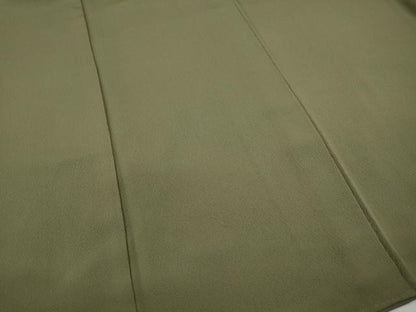 平和屋着物●上質な色無地 霞地紋 岩井茶色 正絹 逸品 CABC2173ut