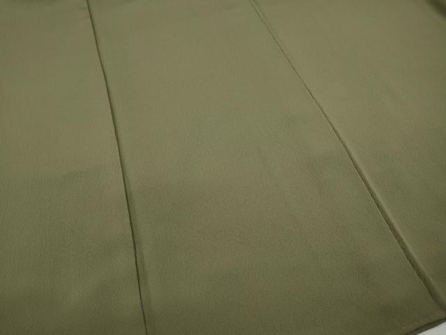 平和屋着物●上質な色無地 霞地紋 岩井茶色 正絹 逸品 CABC2173ut