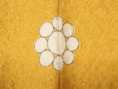 平和屋着物●上質な色無地 楽凛 舞花地紋 柑子色 三越扱い 反端付き 正絹 逸品 CABC2174ut