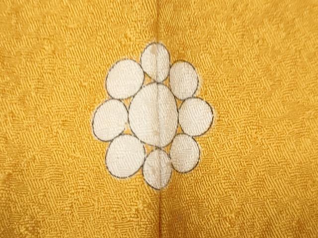 平和屋着物●上質な色無地 楽凛 舞花地紋 柑子色 三越扱い 反端付き 正絹 逸品 CABC2174ut