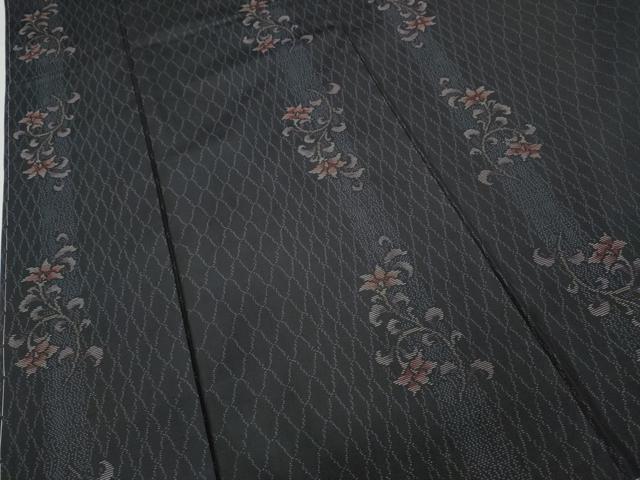 平和屋着物●本場大島紬 網目花唐草文 反端付き 正絹 逸品 CABC2186ut