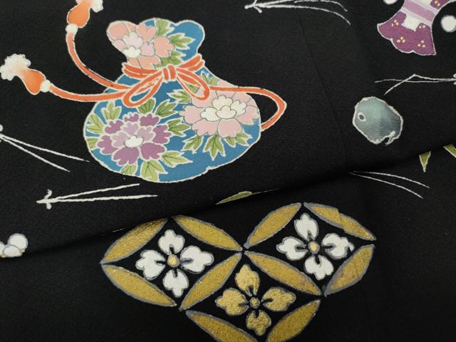 平和屋着物●豪華黒留袖 宝尽くし草花文 金彩 正絹 逸品 CABC2188ut