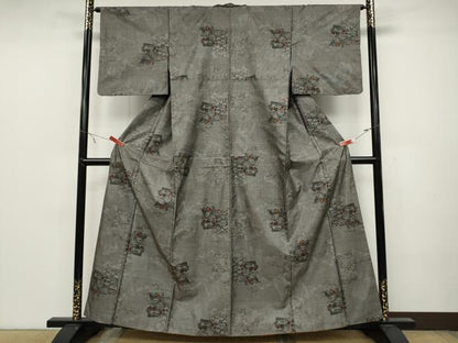 平和屋着物●本場大島紬 9マルキ 色紙重ね吉祥花文 正絹 逸品 CABC2189ut