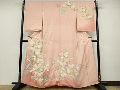 平和屋着物●訪問着 友禅 草花文 暈し染め 正絹 逸品 CABC2191ut