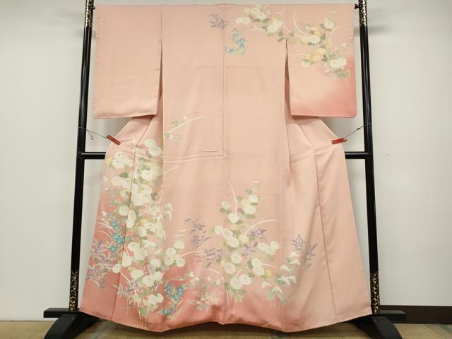 平和屋着物●訪問着 友禅 草花文 暈し染め 正絹 逸品 CABC2191ut