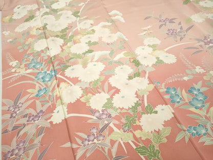 平和屋着物●訪問着 友禅 草花文 暈し染め 正絹 逸品 CABC2191ut